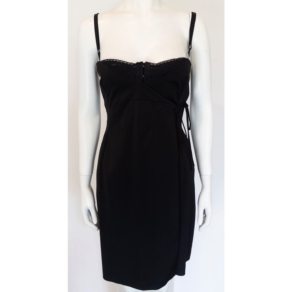 F/W 1997 Dolce & Gabbana Black Wrap Bra Mini Dress